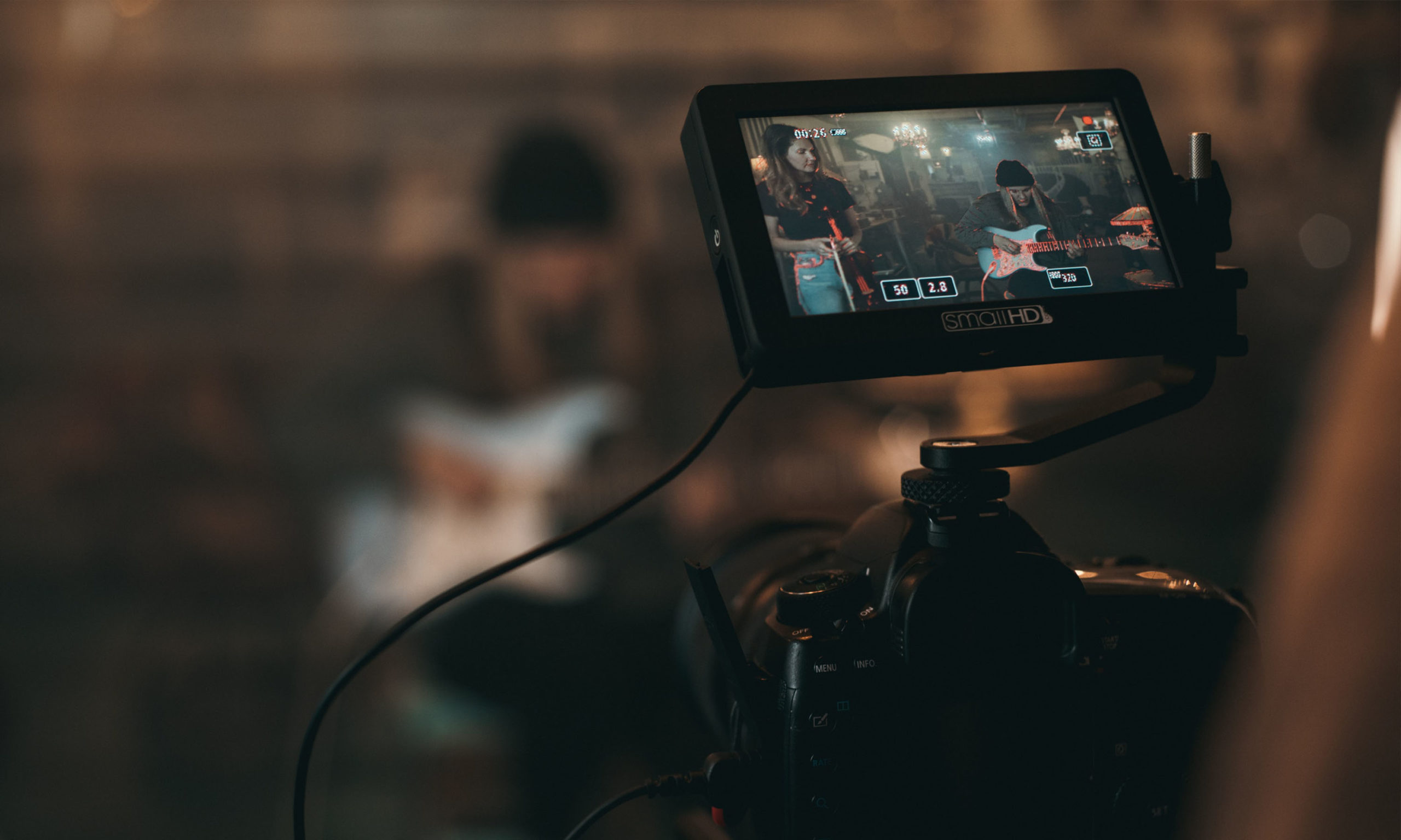camera recording a scene for how to make a self tape