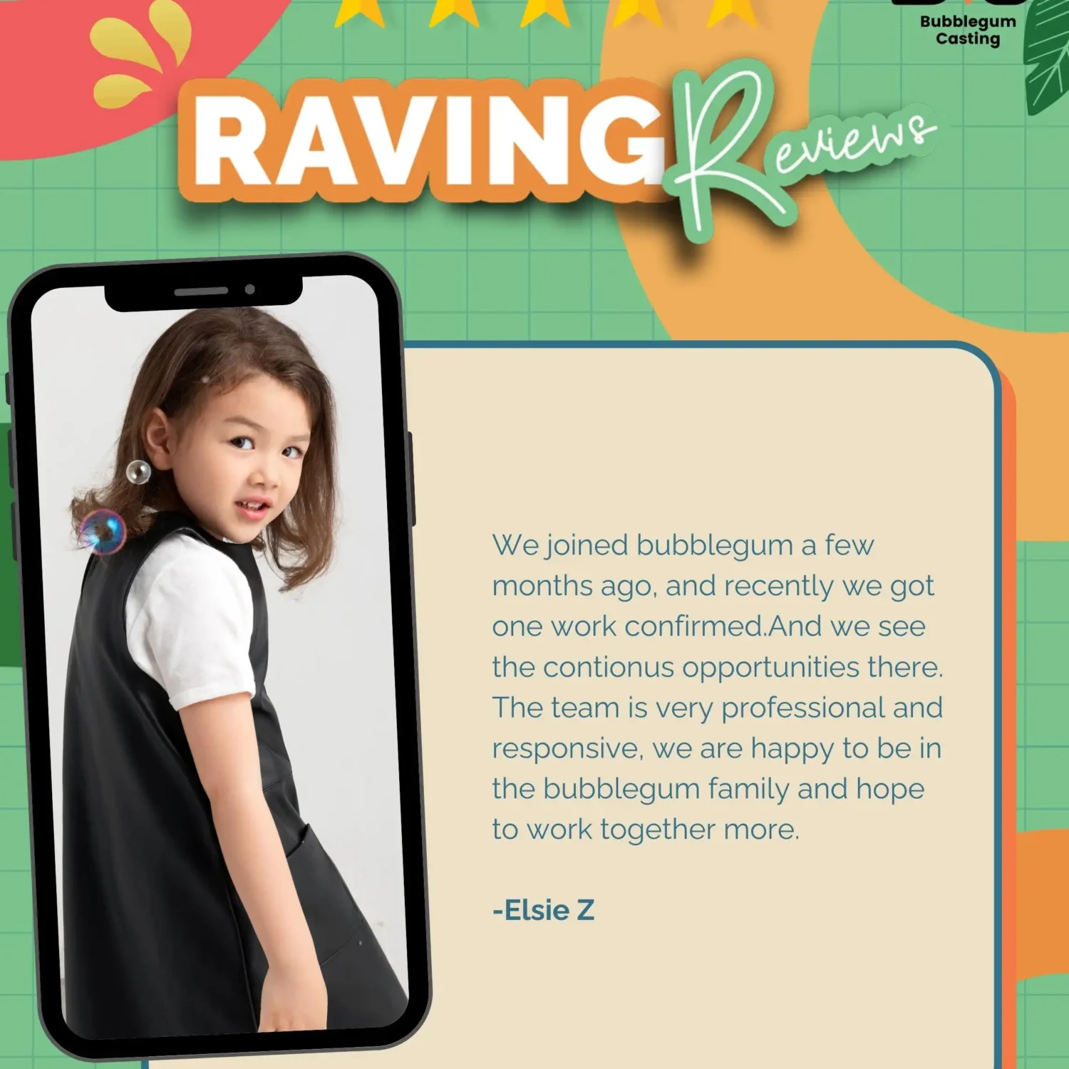 Bubblegum Casting Raving Reviews - Elsie