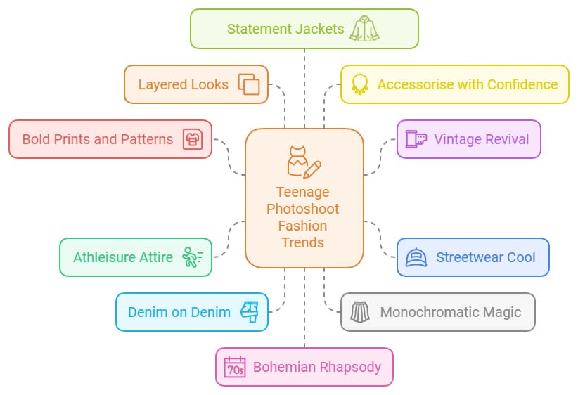 Top Fashion Trends for a Teenage Photoshoot Matrix