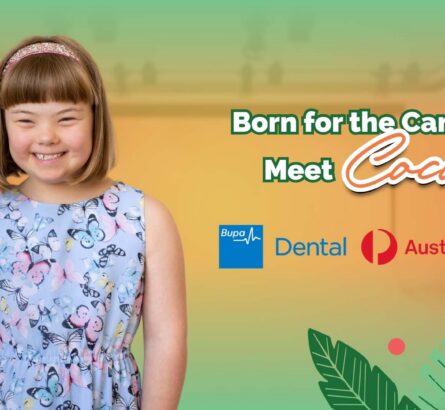 Coco, a 12-year-old Melbourne talent from Bubblegum Casting kids talent agency, smiling on set